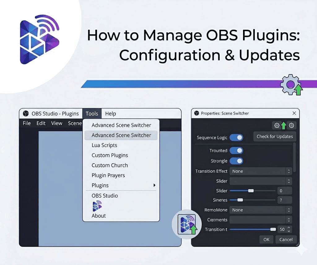 OBS plugin update and configuration dashboard for tracking plugin maintenance